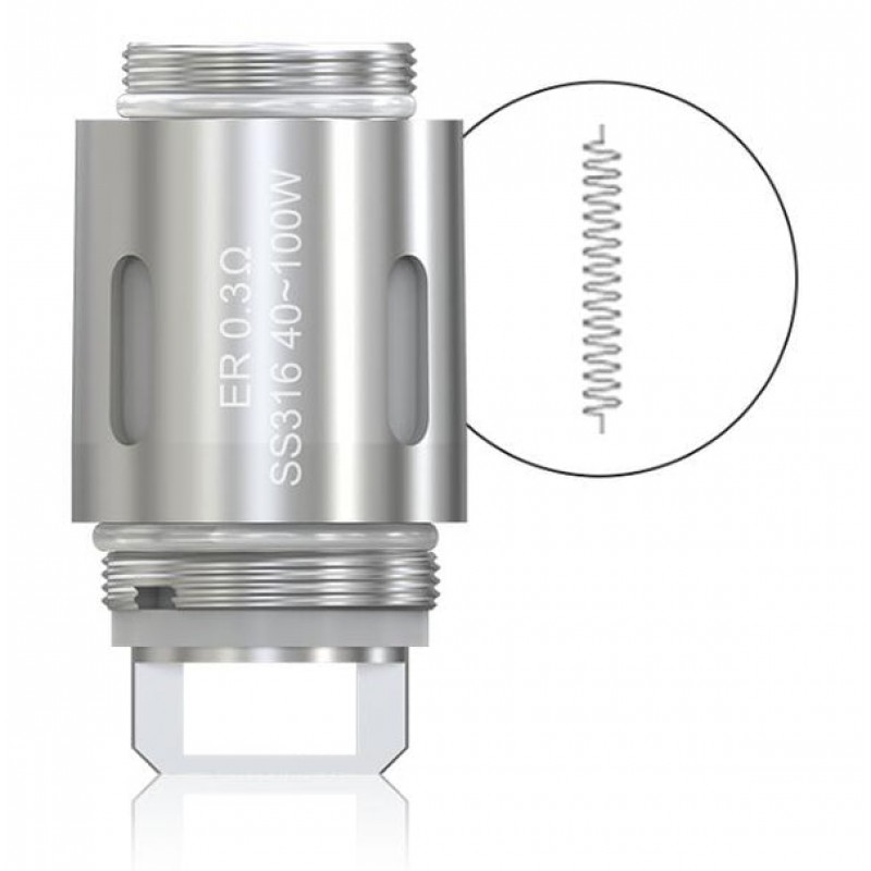 5PCS-PACK Eleaf MELO RT 22 ER SS316 Coil Head 0.3 Ohm