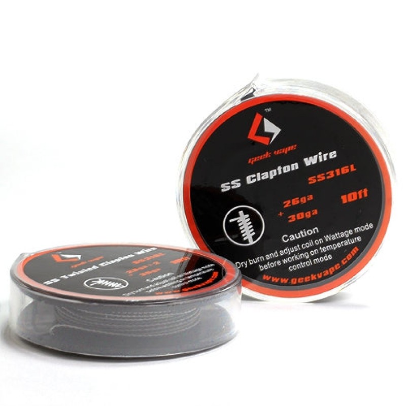 1PCS-PACK Geekvape SS Clapton TC Wire (26GA+30GA) ...