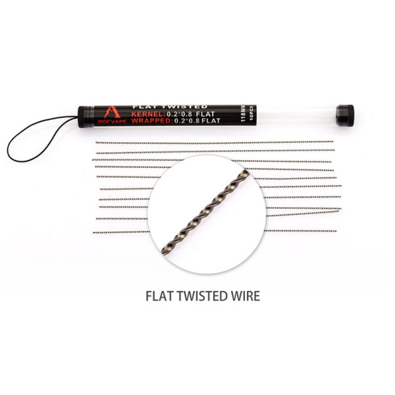 118mm*10PCS-PACK Rofvape Flat Twisted Wire Shots (...
